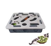 Générique Cat Felt Maze Box Cat Toys, Purrmaze Interactive Cats Box, Interactive Nail File Scratch Maze Toy with Bell, Cats Entertainment Boxs (Gray-A)