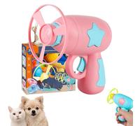 Générique Cat Fetch Toy Disc Launcher - Interactive Flying Disc Toy for Indoor Cats and Small Dogs Battery-Free Pet Exercise & Chase Toy (Pink)