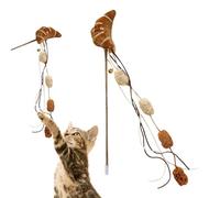 Générique Cat Fishing Pole Toy, Food Theme Cat Teaser, 12.6 inches, Durable and Safe, Plush Catcher Funny Exercise Tool with Bell, Reaction Training Aid for All Breed Sizes