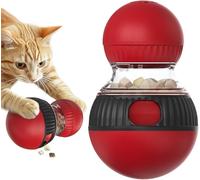 Générique Cat Food Dispenser Toy, Interactive Cat Food Dispenser Toy, Cat Treat Dispenser Ball with Sound, Pet Food Ball (Red)