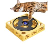 Générique Cat Food Puzzle, Strategy Game Treat Maze Box, Phonograph Interactive Cat Toy, Turntable Puzzle Kit for Kittens, Enrichment Midget for Indoor Cats, 9x9 inches, Multicolor, 1 Set