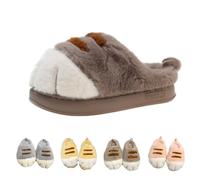 Générique Cat Foot Slippers, Cute Cat Paws Slippers for Women, Cozy Warm Fluffy Plush Cloud Slippers for Indoor Outdoor (7.5-8,Brown)