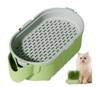Générique Cat Grass, Planting Box, 6.46x3.46x2.01in Hydroponic Pot, Soil Less Design, Hollow Container for Indoor Gardening, Pet Snacks, Courtyard Use, Window Sills, Feline Enrichment, Home Décor