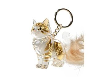 Générique Cat Hair Keychain - Cat Shape Clear Pendant | Portable Pet Hair Keepsake for Remembrance, Backpack, Purse, Wallet, Schoolbag, Handbag, Gift, Pet Lovers, Memorial, Home, Travel Accessory