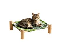 Générique Cat Hammock Bed, Elevated Removable Sleeping Cot Pet Resting for Indoor Outdoor Use Home Living Room Apartment Dorm Patio Balcony Porch Corner Comfortable Cat Furniture Lounge Bed