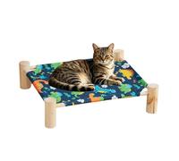 Générique Cat Hammock Bed - Elevated Sleeping Cot for Pets Indoor Outdoor Use | Removable Fabric Lounger for Cats Small Animals Home Living Room Apartment Dorm Patio Balcony Porch Corner Rest Station
