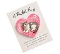 Générique Cat Hug - Cat Motivational Cards, Cats Keepsake Memorial | Cute Heart Shape Card Ornament For Calming Girls Teens Family Christmas Holiday Sympathy Encouragement Support