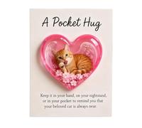 Générique Cat Hug - Cat Motivational Cards, Cats Keepsake Memorial | Cute Heart Shape Card Ornament For Calming Girls Teens Family Christmas Holiday Sympathy Encouragement Support