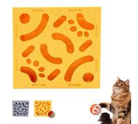Générique Cat Intelligence Maze Box, 2025 New Cat Intelligence Maze Box, Interactive Cats Puzzle Toy with Bell, Multifunctional Interactive Cats Puzzle Toy, for Small and Medium Pets (Yellow,S)