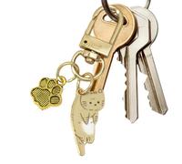 Générique Cat Keychain, Cute Kitten Keyring with Enamel Charm & Silver Tone Metal Ring, Exquisite Animal Pendant for Keys, Bags & Backpacks - Adorable Cat Lover Gift for Women, Girls & Kids
