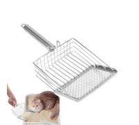 Générique Cat Litter Scoop, Large Stainless Steel Poop Scooper with Ergonomic Handle, Multifunctional Hangable Sifter, Perfect for Home, Pet Shop, Cattery Litter Cleaning, 10.83x5.31 in