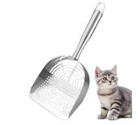 Générique Cat Litter Scoop, Stainless Steel Scooper for Litter Box, Ergonomic Grip, Hollow Sand Sifter, Easy Cleaning, Perfect for Kittens, Cats, Pet Accessories, 12.8x5.31x1.57 inches