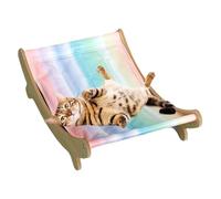 Générique Cat Lounge Chair, Adjustable Elevated Cat Bed, Cooling Wooden Hammock Lounger, Scratch-Resistant Puppy Sofa Bed for Indoor and Outdoor Use, 19.29x12.4x5.91 inches