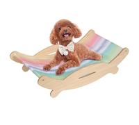 Générique Cat Lounge Chair, Cooling Elevated Bed, 19.29x12.4in Wooden Kitten Hammock Lounger, Scratch-Resistant Puppy Sofa, Cozy Comfort for Indoor and Outdoor Use