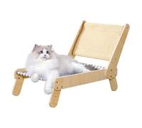 Générique Cat Lounge Chair Scratcher, Natural Sisal Hammock Bed, Compact and Stylish, 4-Position Adjustable Cozy Lounger for Kittens Puppies Adult Cats, Indoor Furniture Protector Relaxation Spot