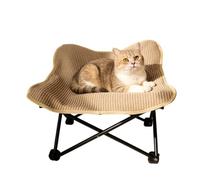 Générique Cat Lounger - Foldable Sisal Scratcher Bed, Space Saving Pet Chair | Portable Cat Hammock with Stainless Steel Frame for Indoor, Outdoor Garden, Yard Play and Exercise Use