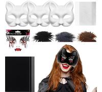 Générique Cat Masque Kit, Blank Animal Dress-Up Masques, Arts Crafts with Mesh and Felt Sheet Costume Prop for Men Women Party Cosplay Carnival
