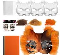 Générique Cat Masque Kit, Masque Making Set, 7.48x6.69 Inches Breathable Creativity Diys Craft With Mesh & Felt Sheets, Costume Prop for Cosplay, Party, Carnival, Men and Women