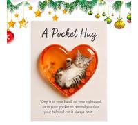Générique Cat Memorial Card, Encouragement Greeting Card, Heart-Shaped Sleeping Cat Memorial Postcard For Men Women Boys Girls Youth Teens Grandma Grandpa Wife Husband Son Daughter Family