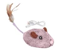 Générique Cat Mice Toy, Electronic Plush Toy, Feather Tail Kitten, USB Rechargeable Toy, USB Rechargeable Electronic Plush Kitten Toy with Electric Mice and Feather Tail for Indoor Or Outdoor Use
