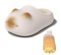 Générique Cat Paw Print Fluffy Plush Wool Heightening Slippers, a Winter Gift Idea for Girls (White,40)