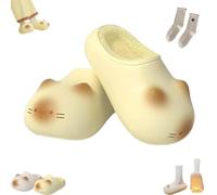 Générique Cat Paws Footprints Fluffy Plush Fleece Height Increase Slippers, 2026 New Cat Paw Slippers for Winter Girls Idea (Yellow,38)