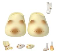 Générique Cat Paws Footprints Fluffy Plush Fleece Height Increase Slippers, Cat Paws Footprints Fluffy Plush Fleece Slippers (Yellow,40)