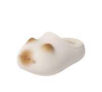 Générique Cat Paws Footprints Fluffy Plush Fleece Height Increase Slippers, for Winter Girls Gift Idea, Cute Animal Home Shoes (White,32)