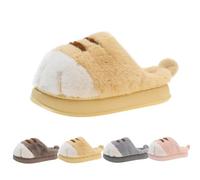 Générique Cat Paws Slippers, Funny Cute Fluffy Fuzzy Slippers Women, Women Indoor and Outdoor (Yellow,36)