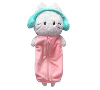 Générique Cat Pencil Pouch - Plush Stationery Box | Headphone Cat Design Bag with Zipper Function, Cute Organizer for Kids Students School Supplies and College Travel Makeup