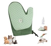 Générique Cat Petting Gloves, Pet Hair Removal Gloves, Massage BrushGloves, Grooming Mist Glove for Pets, 3-in-1 Reusable Grooming Tool for Dogsand Couch, Clothing (Green)