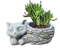 Générique Cat Planter - Colorful Sleeping Cat Resin Pots for Indoor and Outdoor Plant Displays | Cute Planter, Indoor and Outdoor Plant Displays for Cats Lovers