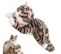 Générique Cat Plush - Realistic Stuffed Cat Doll, Soft Plush Animal with Sound Effect, Adorable Cats Gorgeous Figure, Collectible Animal Decoration, Gorgeous Cats Ornament for Living Room Sofa