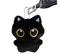 Générique Cat Plush Toy - Soft Doll Cute Decor Bag Charm Ornament | Black Plush Cat Stuffed Animals | Keychain Accessories for Kids Adults Birthday Party Favors