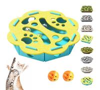 Générique Cat Puzzle Felt Maze Box Cat Toys, Cats Scratch Puzzle Enrichment Box, Cats and Boxes Game, Self Play Enrichment Toy with Balls, Stimulate Kittern Energy and Instincts (A2,3 Bell Balls)