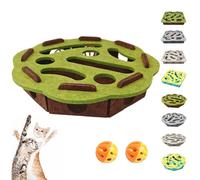 Générique Cat Puzzle Felt Maze Box Cat Toys, Cats Scratch Puzzle Enrichment Box, Cats and Boxes Game, Self Play Enrichment Toy with Balls, Stimulate Kittern Energy and Instincts (C2,2 Bell Balls)