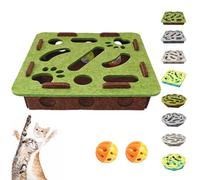 Générique Cat Puzzle Felt Maze Box Cat Toys, Cats Scratch Puzzle Enrichment Box, Cats and Boxes Game, Self Play Enrichment Toy with Balls, Stimulate Kittern Energy and Instincts (C1,2 Bell Balls)