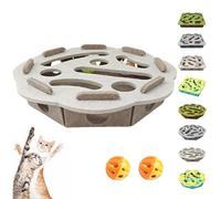 Générique Cat Puzzle Felt Maze Box Cat Toys, Cats Scratch Puzzle Enrichment Box, Cats and Boxes Game, Self Play Enrichment Toy with Balls, Stimulate Kittern Energy and Instincts (B2,3 Bell Balls)