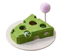 Générique Cat Puzzle Toy, Treat Dispenser, Cheese Shaped Feeding Game, Includes Teaser Wand, Bell, Ball, Interactive Playground for Small, Medium, Large Cats, Kittens, and Puppies, Green