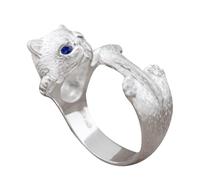 Générique Cat Rings for Women, Adjustable Cute Animal Open Ring, Alloy Open Animal Accessories, Jewelry for Special Occasions Japanese Finger Bands for Daily, Travel, and Wedding