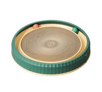 Générique Cat Scratch Pad, Round Cardboard Scratcher, 15.75x2.76in Includes Two Toy Balls, Non Slip Bottom, Interactive Pet Accessory for Active Play, Kitten Training, Enrichment, Rest