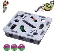 Générique Cat Scratch Puzzle Enrichment Box, Cat Nail File Enrichment Box, Stimulate Kittern Energy and Instincts, Cats Felt Maze Boxs for Cats Self Play, with Bell for Indoor Scratching (Gray-B)