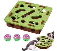 Générique Cat Scratch Puzzle Enrichment Box, Felt Cat Toy Maze Box with Bell, Funny Interactive Puzzle Toy to Stimulate Cat’s Energy and Instincts for Indoor Cats