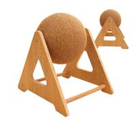 Générique Cat Scratch Toy, Cat Ball Scratcher, Wood+Rope Interactive Kitten Toy, Durable Sisal, Rolling Ball Entertainment, Perfect for Small to Large Cats, Bunnies, Chinchillas, Indoor Pet Playtime
