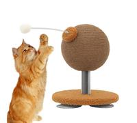 Générique Cat Scratching Ball, Suction Mount Toy, Exercise Enrichment, Textured Sisal Activity Ball, for Bedroom Apartment Living Room Kitten Entertainment Play Use, 12.99x9.65x9.65 inches
