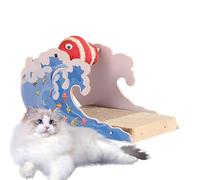 Générique Cat Scratching Board, Dolphin Shaped Scratcher, 11.81 inches Interactive Play Toy, Ball Attachment, Easy to Use, Ideal for Cats and Kittens, Home Entertainment