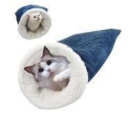 Générique Cat Sleeping Bag,Cat Bed Cave,Cat Winter Sleeping Bag,Sleeping Bag Cat,Cat Winter Bed,Half Wrapped Cat Winter Warm Sleeping Bag, Provides a Warm and Safe Nest for Cats of (Blue)