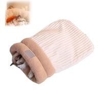 Générique Cat Sleeping Bag, Cat Sleeping Bag for Indoor Cats, Sleeping Bag for Cats, Cat Winter Sleeping Bag, Soft Plush Large Cat Sack (Beige, M)