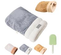 Générique Cat Sleeping Bag for Indoor Cats, Cat Sleeping Bag, Warm Cat Sleeping Bed, Cat Beds, Pet Sleeping Bag, Soft Plush Winter Cat Sleeping Bag, 360°Wrap Comfortable Pet Snuggle Sack (Gray, L)