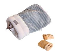 Générique Cat Sleeping Bag for Indoor Cats, Cat Winter Sleeping Bag, Cat Sleeping Bag, Cozy Fluffy Flannel Washable for Indoor Puppy and Kitten (Striped Gray, L)
